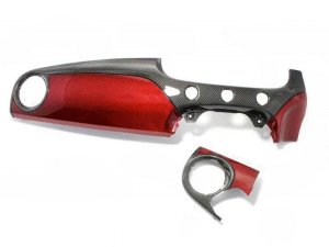 FIAT 500 Custom Dashboard - Carbon Fiber - Red Candy Combo - RHD